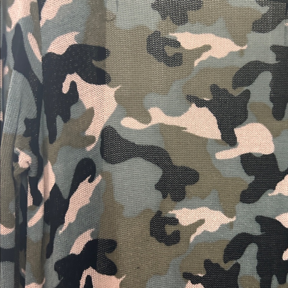 Divided Camouflage Cardigan - Black, Pink, Green - Picture 5 of 5